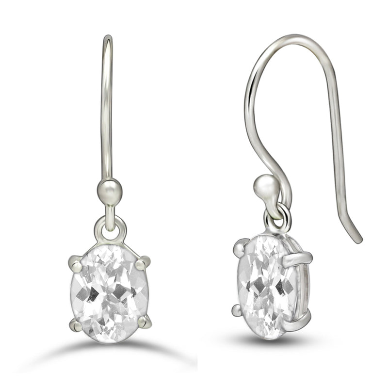 8*6 MM Oval - White Topaz Earrings - ESBC407-WT Catalogue