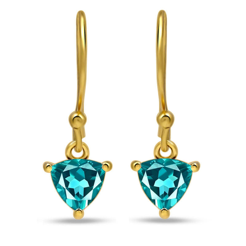 5*5 MM Trillion - 18k Gold Vermeil - Neon Blue Apatite Faceted Earrings - ESBC409G-NBF Catalogue