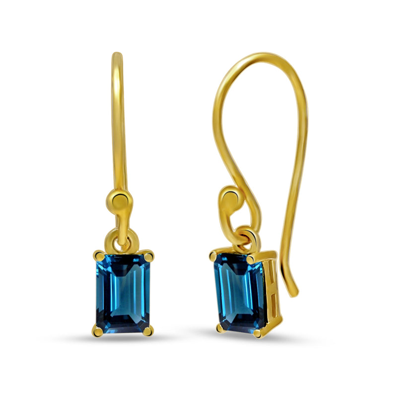 6*4 MM Octo - 18k Gold Vermeil - London Blue Topaz Earrings - ESBC410G-LBT Catalogue