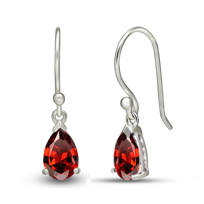 7*5 MM Pear - Garnet Faceted Earrings - ESBC411-GRF Catalogue