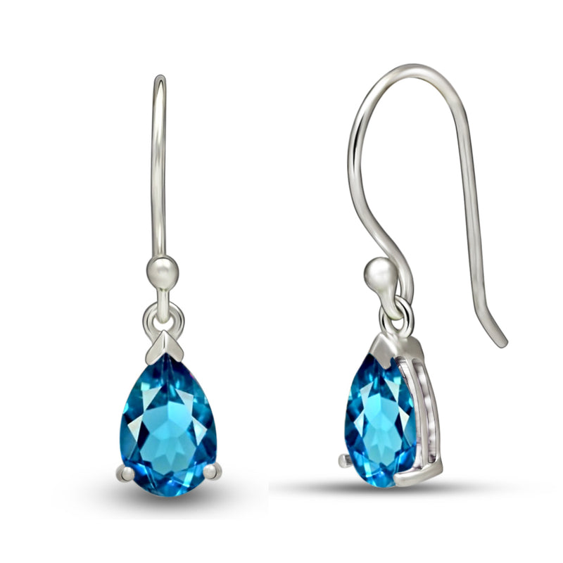 7*5 MM Pear - London Blue Topaz - Faceted Jewelry Earrings - ESBC411-LBT Catalogue