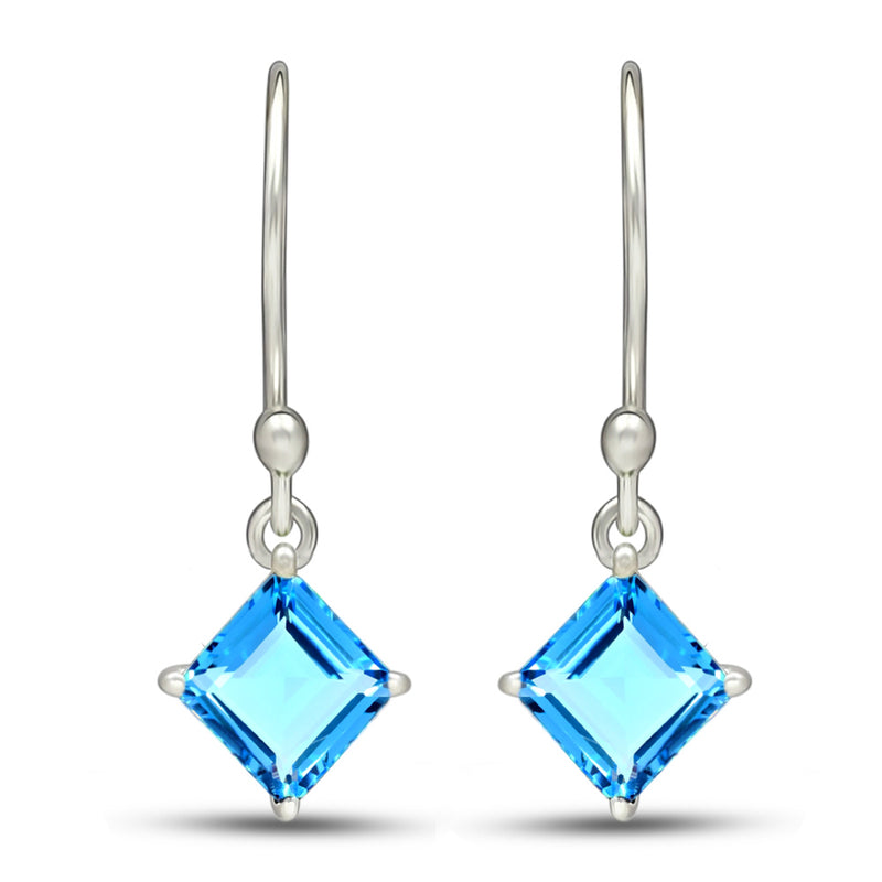 5*5 MM Square - Blue Topaz Earrings - ESBC413-BT Catalogue