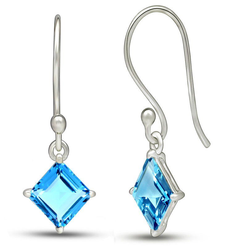 5*5 MM Square - Blue Topaz Earrings - ESBC413-BT Catalogue