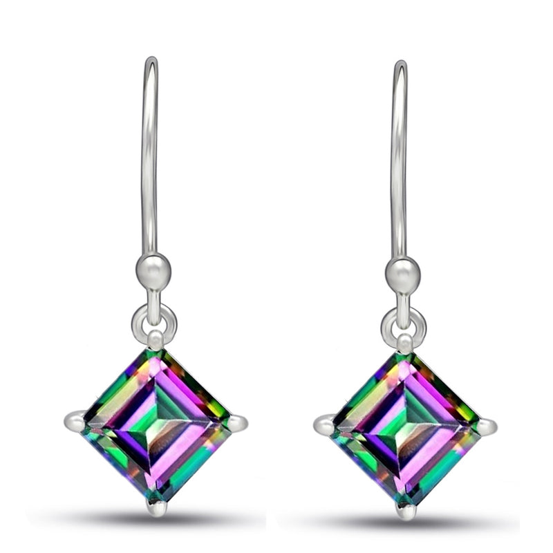 7*7 MM Square - Mystic Topaz Earrings - ESBC415-MT Catalogue