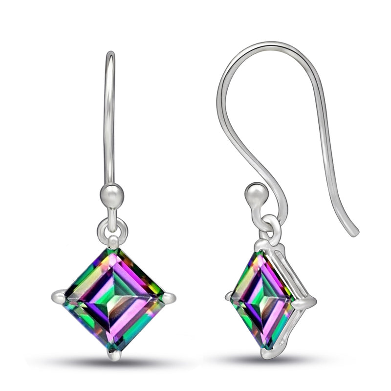 7*7 MM Square - Mystic Topaz Earrings - ESBC415-MT Catalogue