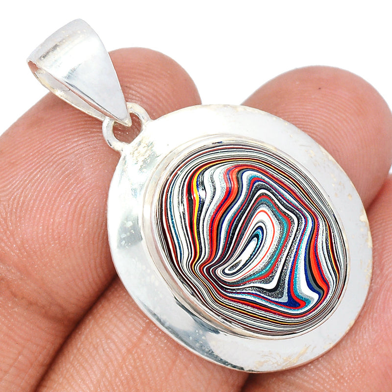 1.6" Diva - Fordite Detroite Agate Pendants - FDAP419