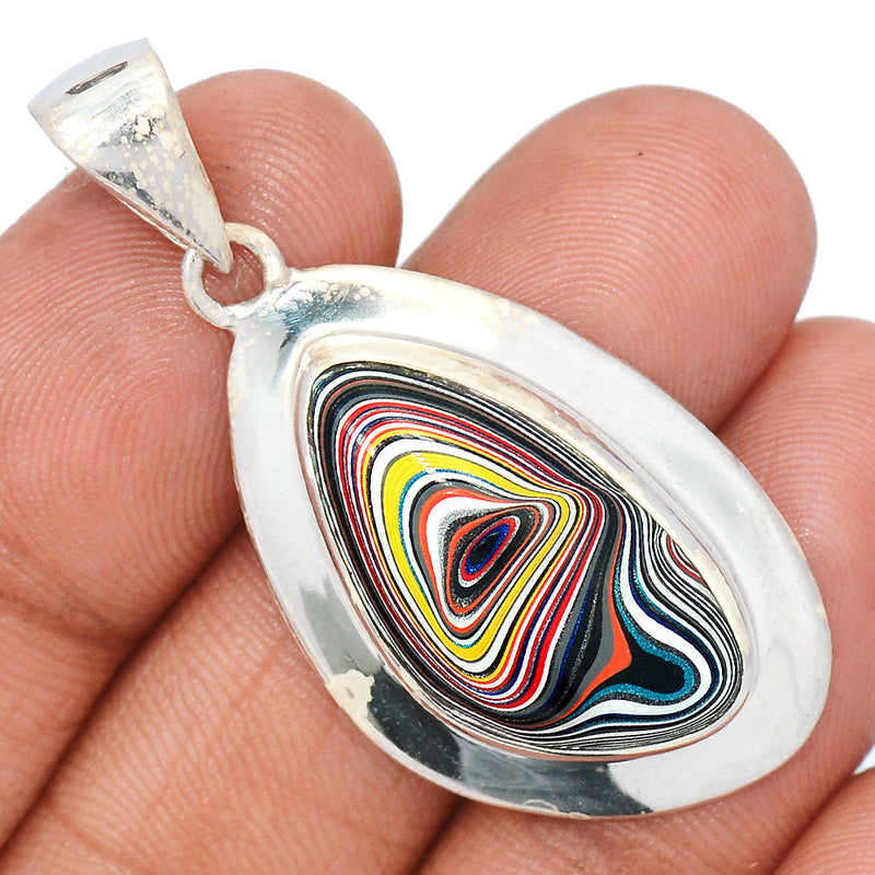 1.8" Diva - Fordite Detroite Agate Pendants - FDAP420