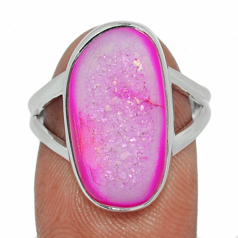 Fleence Pink Aura Druzy Ring - FPDR146