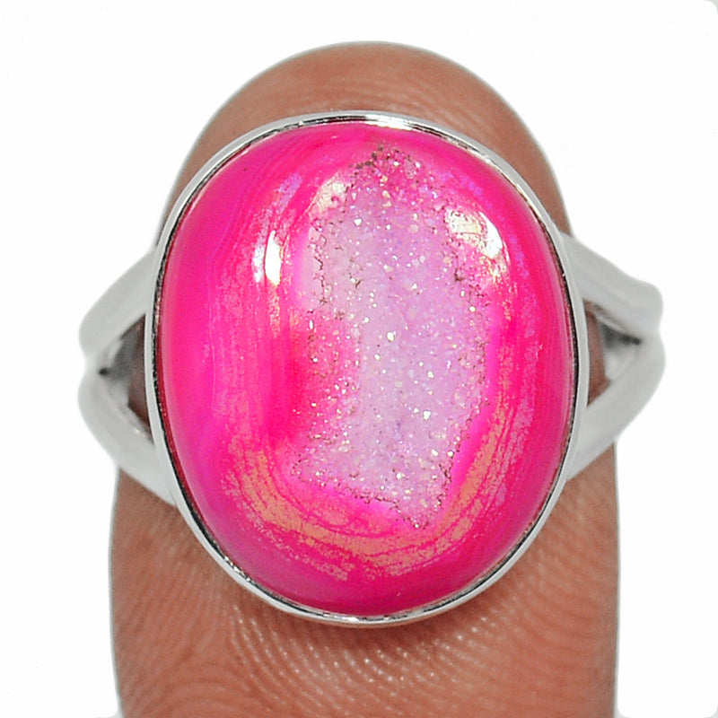 Fleence Pink Aura Druzy Ring - FPDR147
