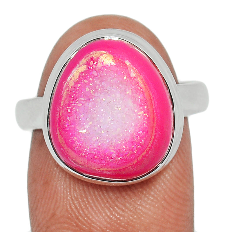 Fleence Pink Aura Druzy Ring - FPDR148