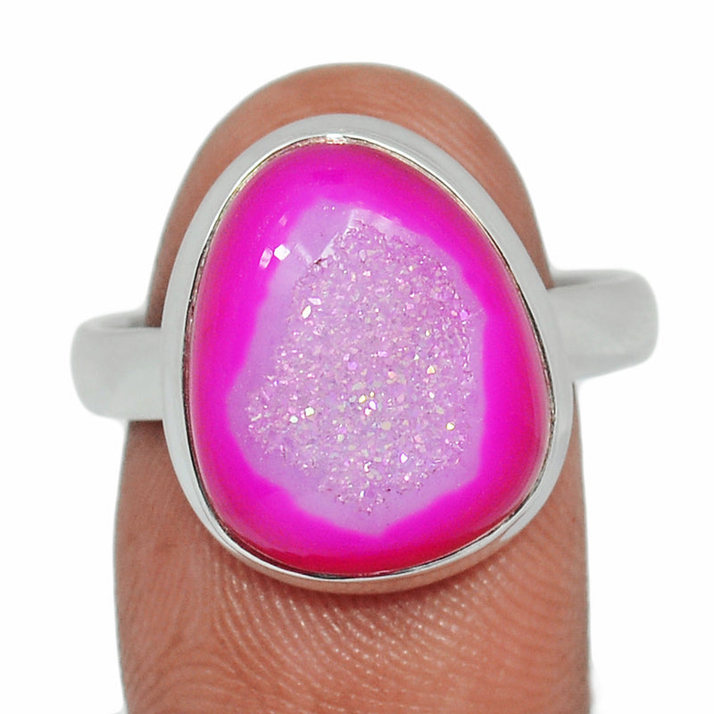 Fleence Pink Aura Druzy Ring - FPDR149