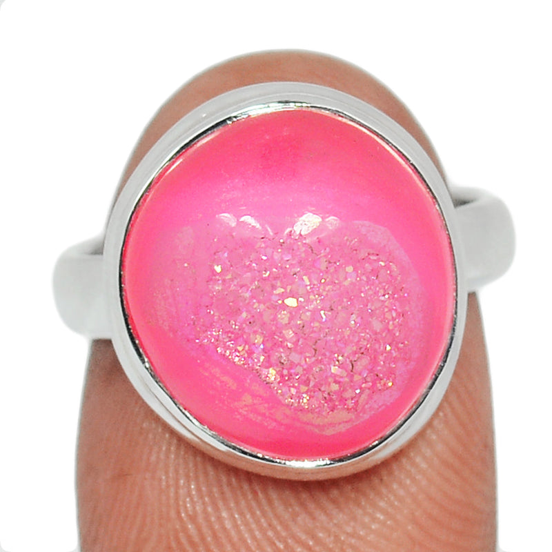 Fleence Pink Aura Druzy Ring - FPDR150