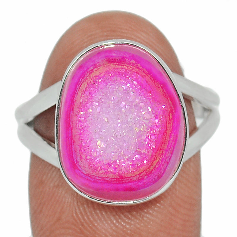 Fleence Pink Aura Druzy Ring - FPDR151