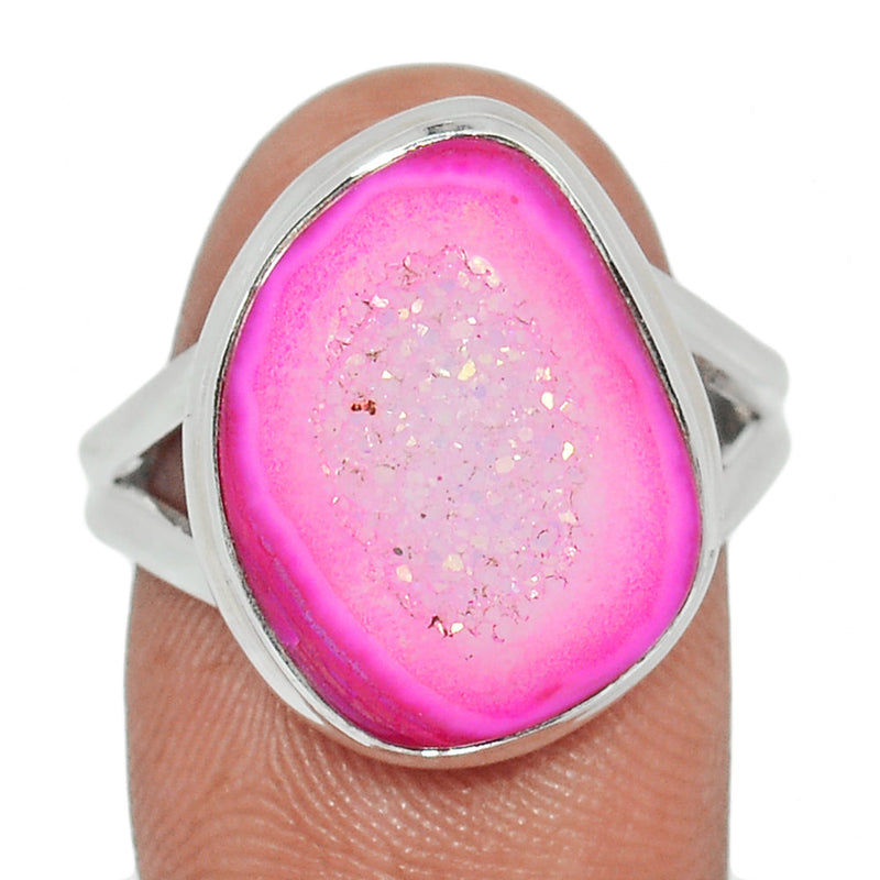 Fleence Pink Aura Druzy Ring - FPDR152