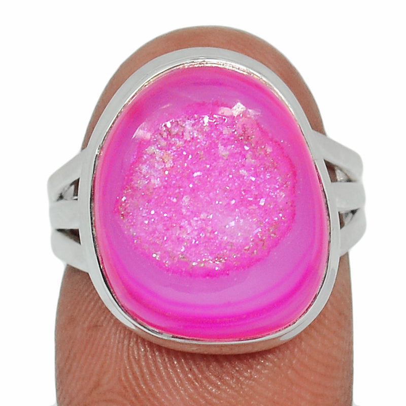 Fleence Pink Aura Druzy Ring - FPDR153