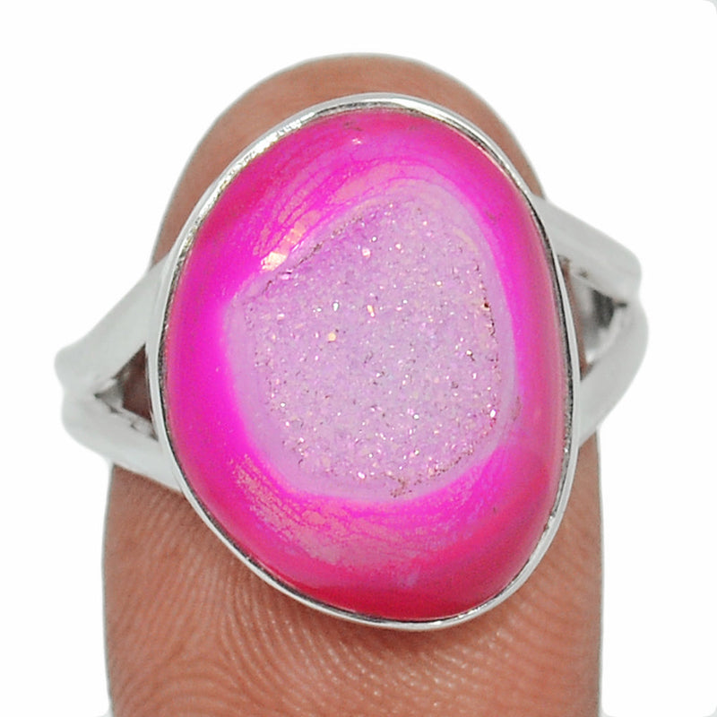 Fleence Pink Aura Druzy Ring - FPDR159