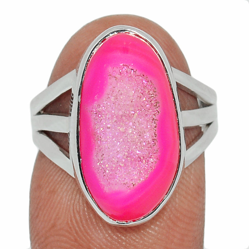 Fleence Pink Aura Druzy Ring - FPDR160