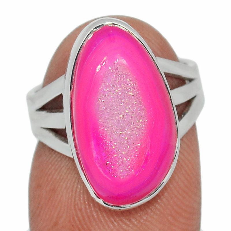 Fleence Pink Aura Druzy Ring - FPDR161