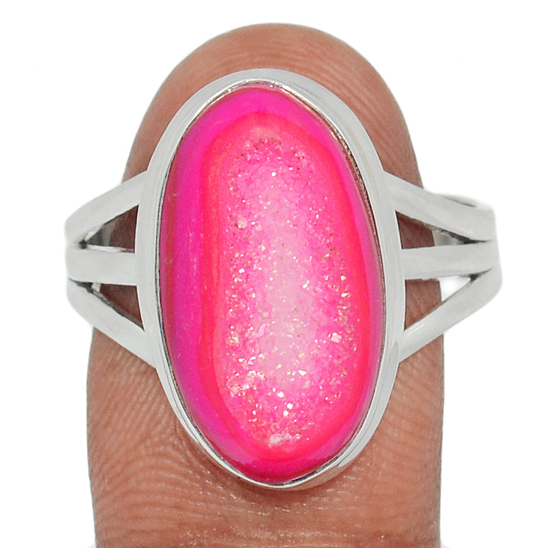 Fleence Pink Aura Druzy Ring - FPDR163