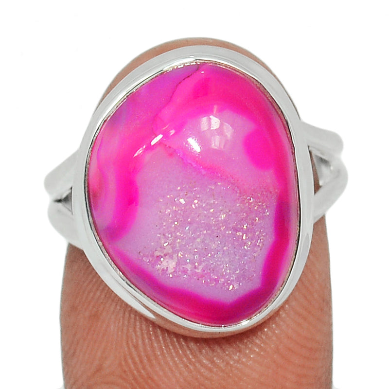 Fleence Pink Aura Druzy Ring - FPDR166
