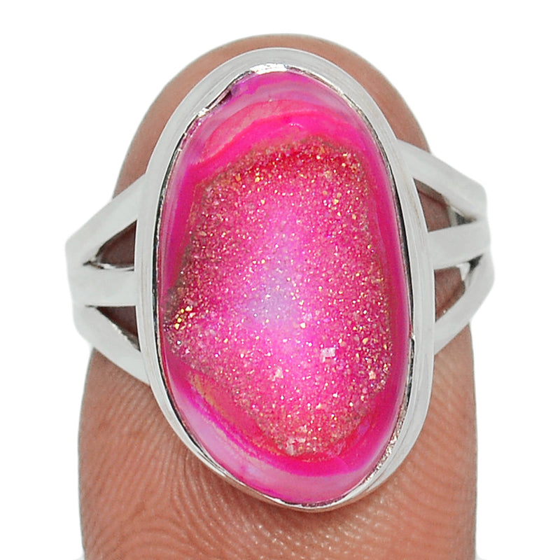 Fleence Pink Aura Druzy Ring - FPDR167
