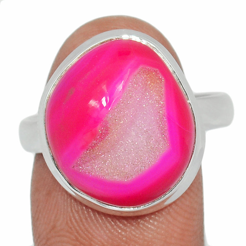 Fleence Pink Aura Druzy Ring - FPDR168