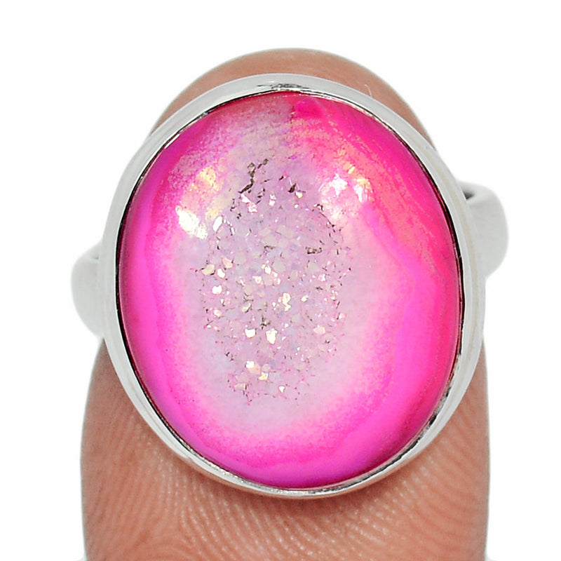 Fleence Pink Aura Druzy Ring - FPDR169