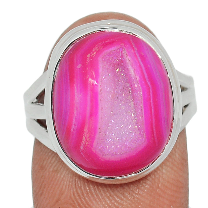 Fleence Pink Aura Druzy Ring - FPDR172
