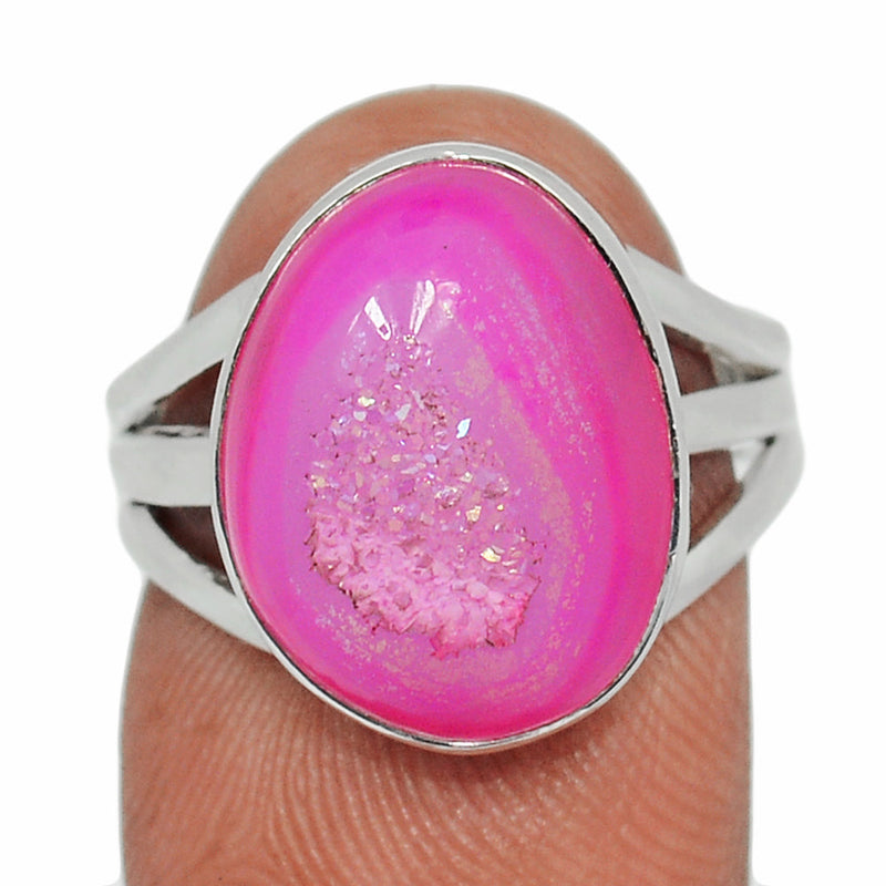Fleence Pink Aura Druzy Ring - FPDR174