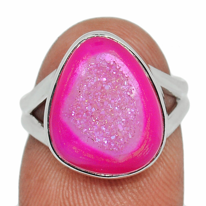 Fleence Pink Aura Druzy Ring - FPDR176