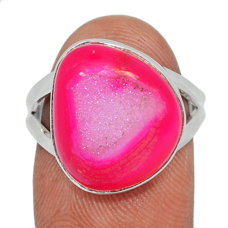 Fleence Pink Aura Druzy Ring - FPDR177
