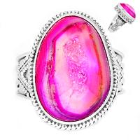 Fleence Pink Aura Druzy Ring - FPDR66