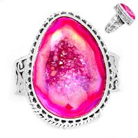 Fleence Pink Aura Druzy Ring - FPDR77