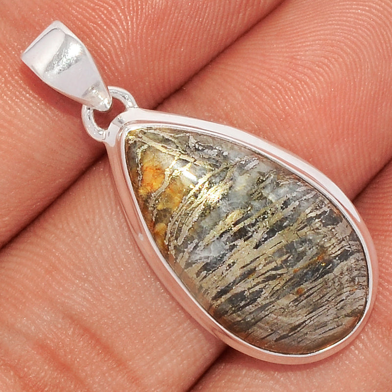 1.5" Feather Pyrite Pendants - FPTP102