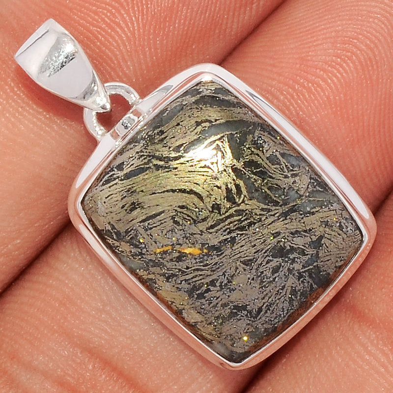 1.2" Feather Pyrite Pendants - FPTP109
