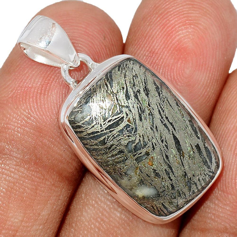 1.2" Feather Pyrite Pendants - FPTP10