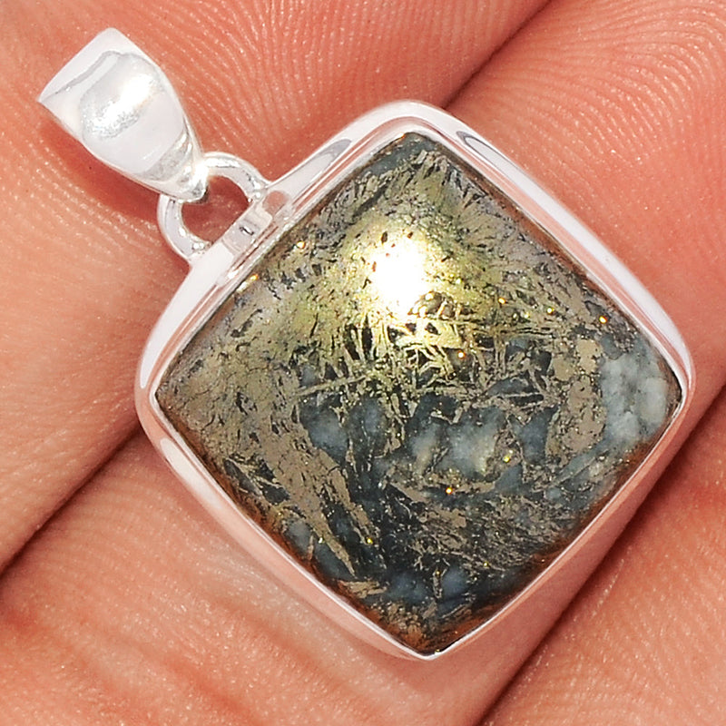 1.1" Feather Pyrite Pendants - FPTP114