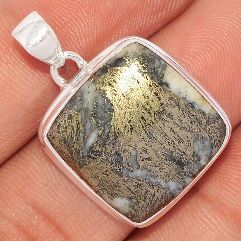 1.2" Feather Pyrite Pendants - FPTP115