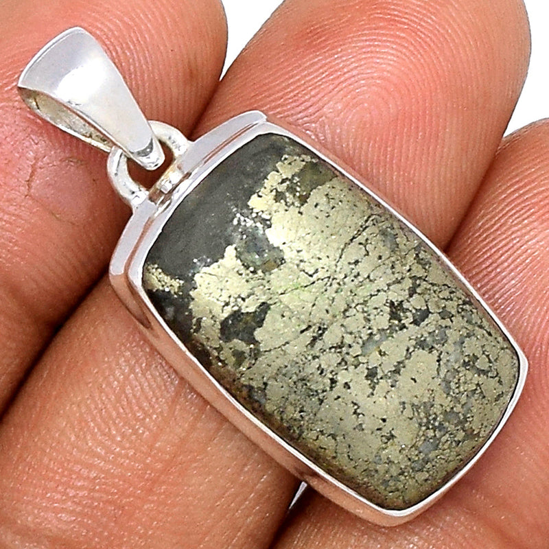 1.3" Feather Pyrite Pendants - FPTP120