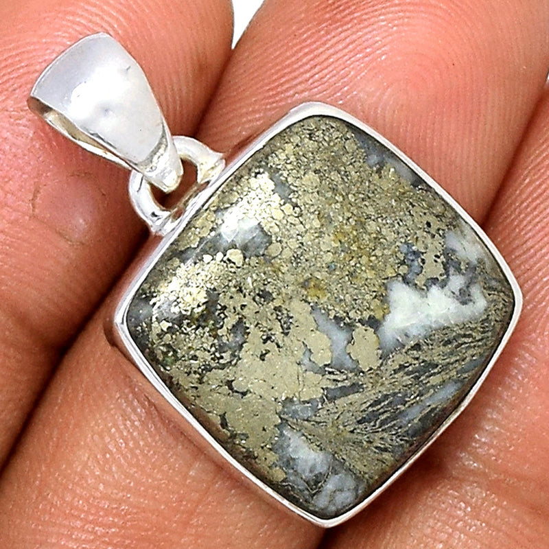 1" Feather Pyrite Pendants - FPTP124