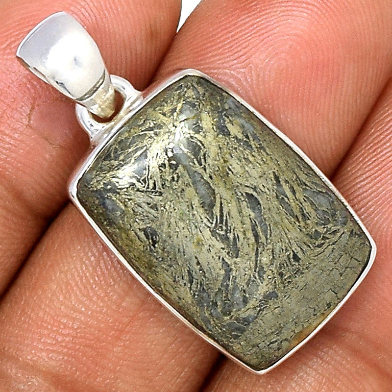 1.2" Feather Pyrite Pendants - FPTP129