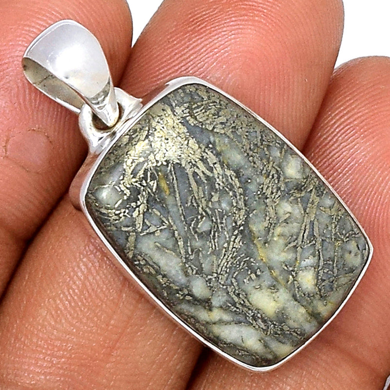 1.2" Feather Pyrite Pendants - FPTP131