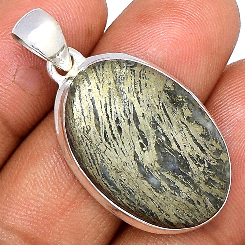 1.5" Feather Pyrite Pendants - FPTP132