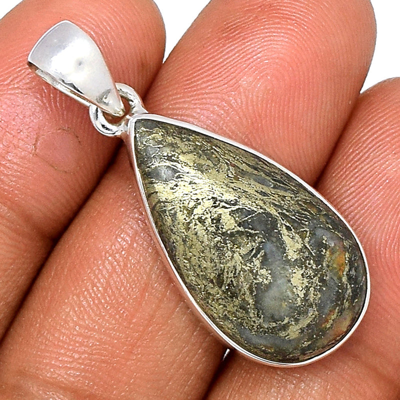 1.3" Feather Pyrite Pendants - FPTP133