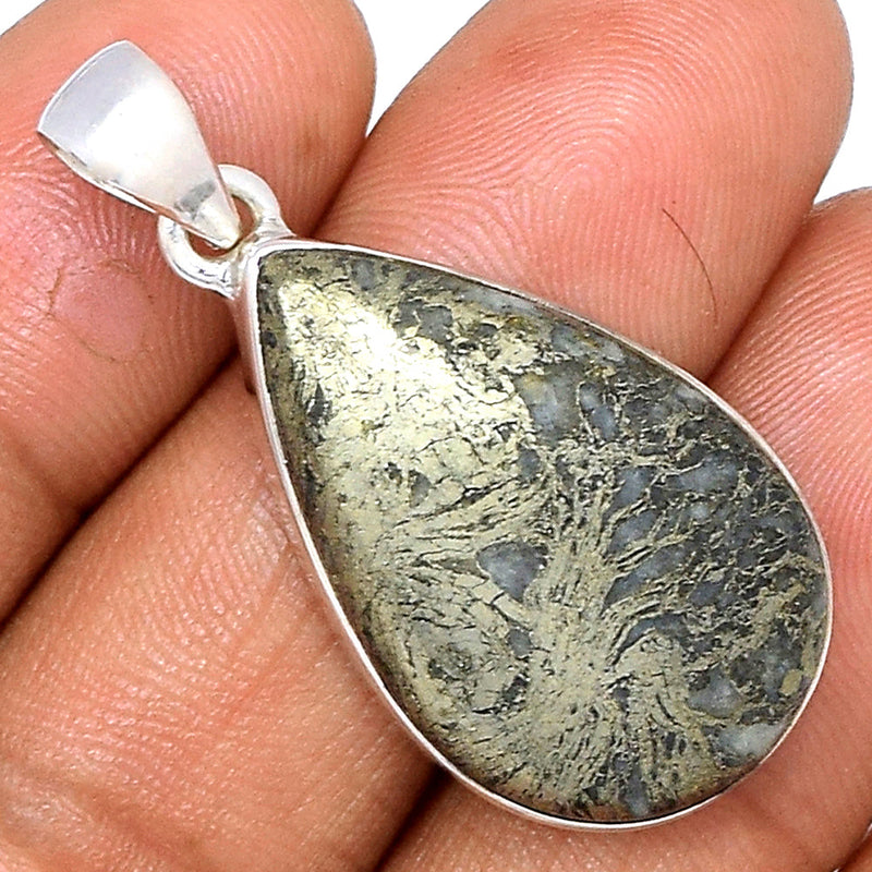 1.5" Feather Pyrite Pendants - FPTP137