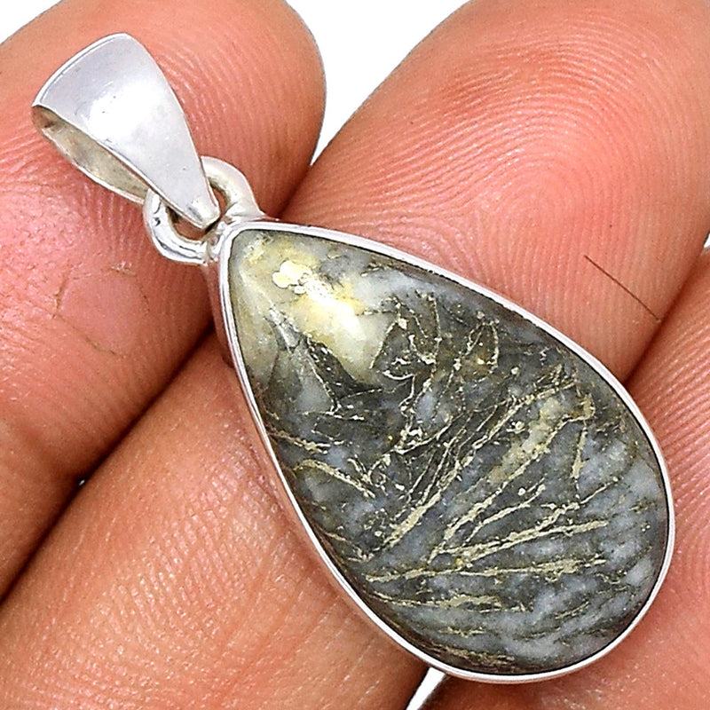 1.3" Feather Pyrite Pendants - FPTP138