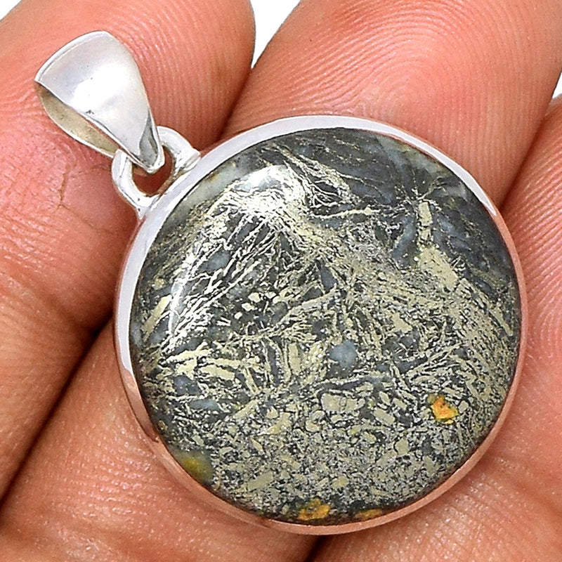 1.2" Feather Pyrite Pendants - FPTP142