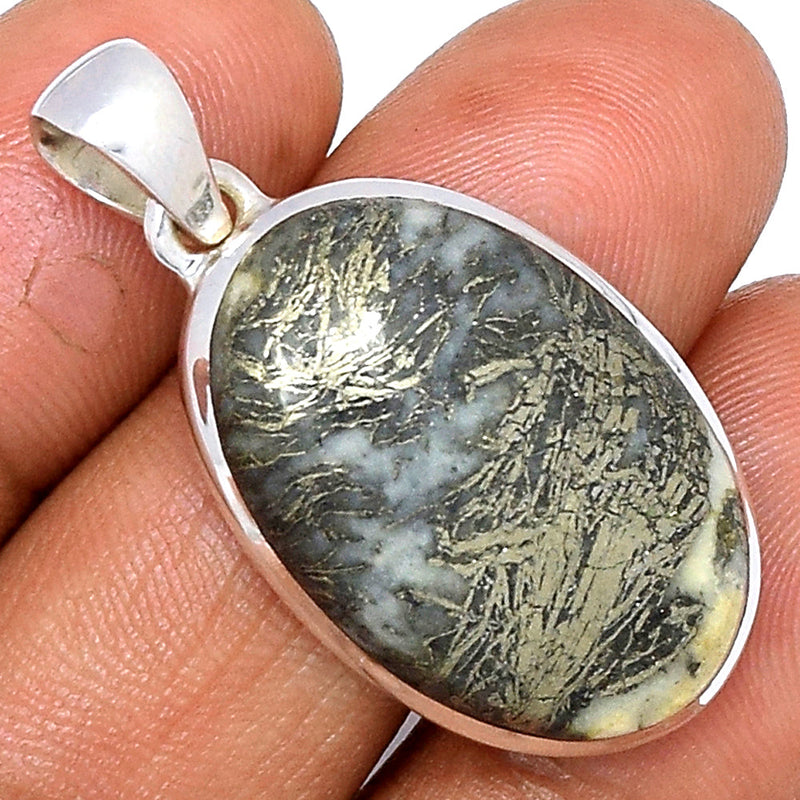 1.3" Feather Pyrite Pendants - FPTP149