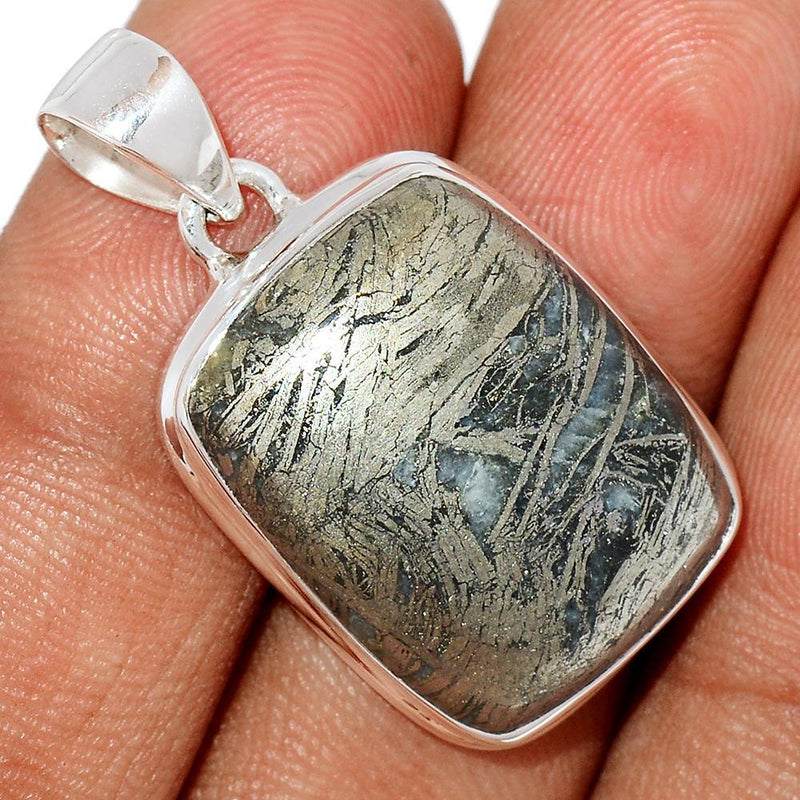 1.3" Feather Pyrite Pendants - FPTP14