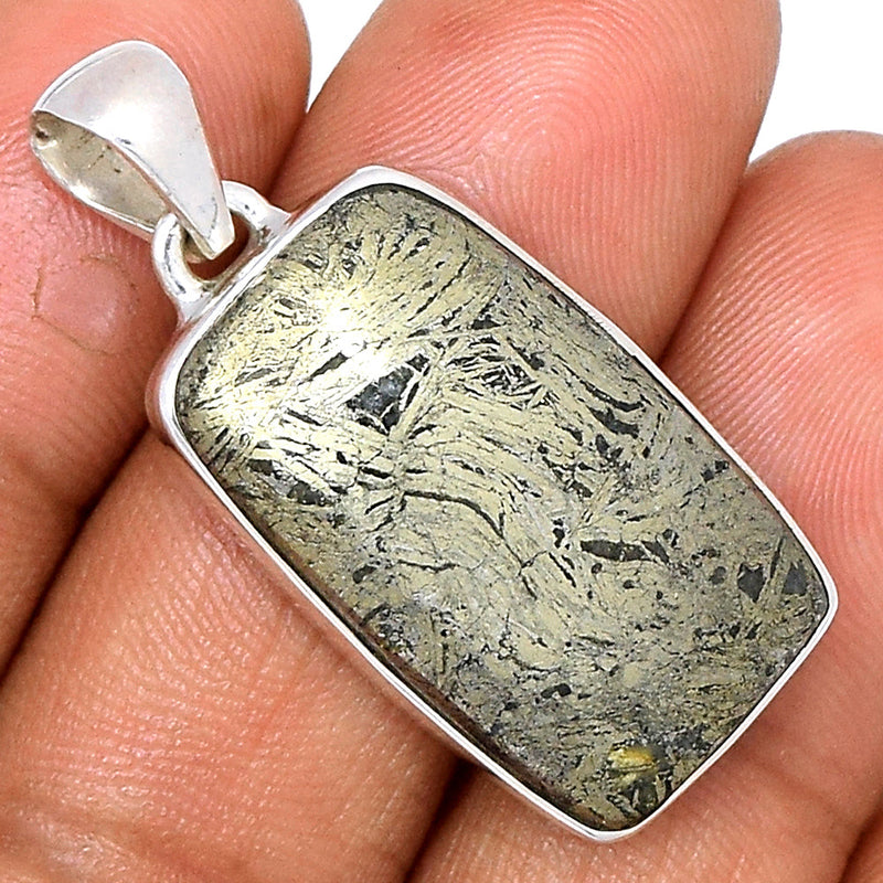 1.3" Feather Pyrite Pendants - FPTP151